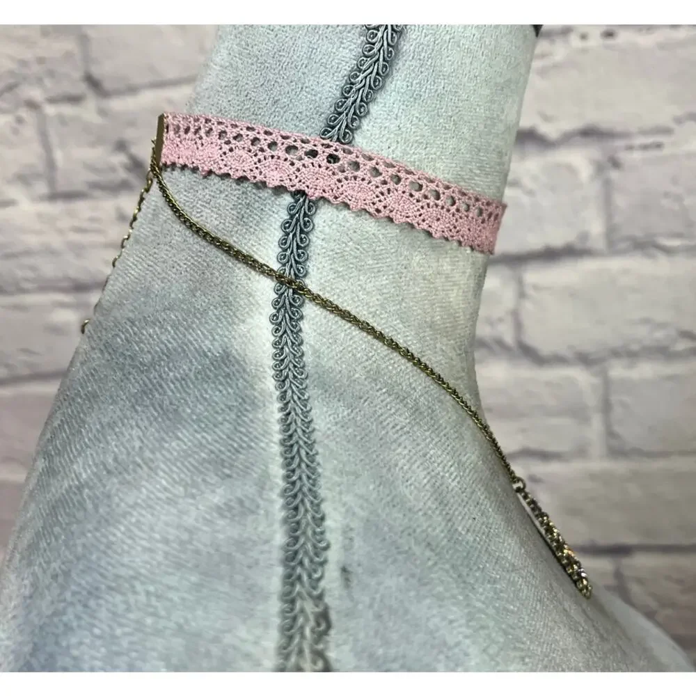 Handmade Cottagecore Vintage Americana Shabby Chic Layered Choker & Pendant